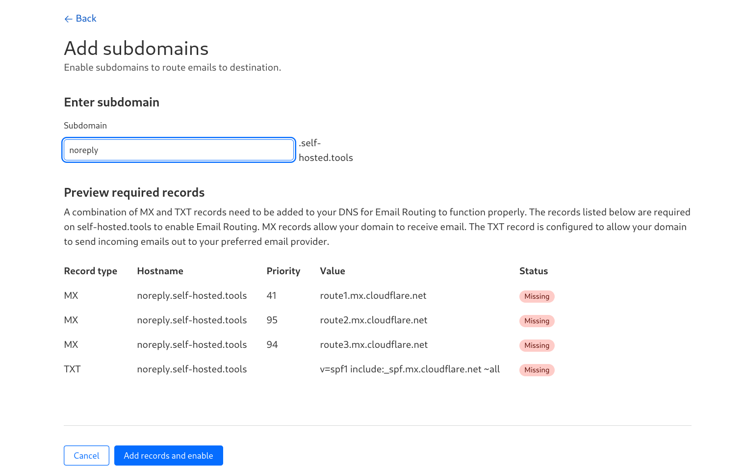 Add a subdomain