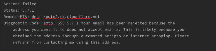 Rejection Notice
